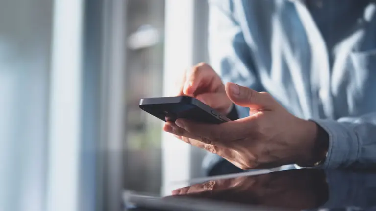 Man holding a mobile phone